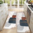 thumbnail image 4 of Kitchen Rugs Sets Of 2,Blue Boho Abstract and Plant Pattern Anti Fatigue Kitchen Mat Rugs Non Slip Washable,Decorative Kitchen Floor Mats for Kitchen,Sink,Laundry,17"X47", 4 of 5