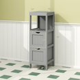 thumbnail image 4 of LINJHA Bathroom Floor Cabinet, Multifunctional Floor Storage Cabinet with 2 Removable Drawers, Modern Bathroom Cabinet with Anti-toppling Strap, 12 x 12 x 35 inches (Grey), 4 of 9