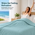 thumbnail image 5 of SUNNY HEAT Cooling Summer Comforter Twin Size 60"x80", Cooling Blanket for Hot Sleepers, Lightweight Breathable Double-Sided Quilt, Teal, 5 of 9