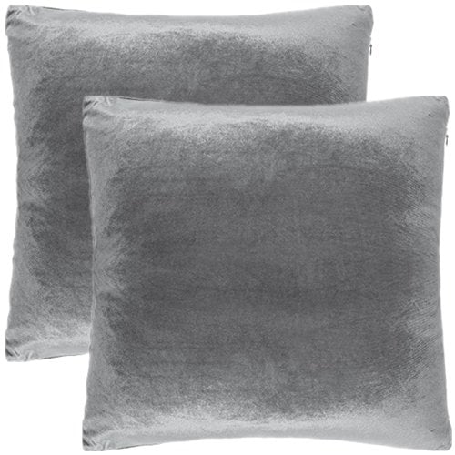 Shinnwa Velvet Super Soft Decorative Throw Pillow Case Solid Twin Side Cushion Covers for Car 18 x 18 Dark Brown Pack of 4