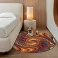 thumbnail image 4 of 6ft Washable Round Rug, Abstract Non-Slip Circle Area Rug for Living Room Bedroom, Swirling Shape Brown Gold Red Marble Texture Modern Indoor Floor Mat for Home Decor, 4 of 9