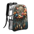 thumbnail image 3 of Gaeub Floral Dreamcatcher Elegance Print Clear Backpack ,Clear Transparent Backpack, PVC Bag with Side Pockets,for Concert, Beach, Work, Travel & Sporting, 3 of 7