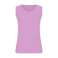thumbnail image 3 of Aofany Women Summer Sleeveless Tank Tops Casual V Neck Plus Size Loose Fit Tunics Comfy Cotton Blouse, 3 of 5