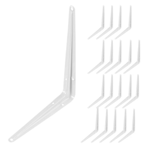 KALLORY White Iron Shelf Brackets for Home Sturdy and Wall Mounted Supports 20pcs