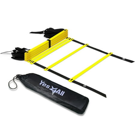 Yes4All Speed and Agility Training Ladder with Carry Bag - 12 Rung (Best Speed Training Equipment)