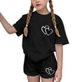 thumbnail image 4 of Ensemble Deux Pièces pour Filles, Haut à Manches Courtes et Short, Col Rond, Tenue d'Été Décontractée avec Petits Imprimés, 4 of 8