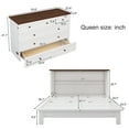 thumbnail image 5 of Newest Queen Murphy Bed Chest with Charging Station, White , Walnut Solid Pine Wall Bed with Large Storage Drawer, Space Saving Cabinet Bed for Home Office or Guest Room, 5 of 12