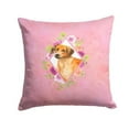 thumbnail image 1 of Carolines Treasures CK4175PW1414 14 x 3 x 14 in. Rhodesian Ridgeback Pink Flowers Fabric Decorative Pillow, 1 of 4