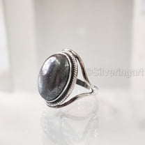 Natural Hematite Ring, Woman's Magnetic Hematite Ring, Birthstone, Designer Band, 925 Sterling Silver, Womens Ring, Christmas, Thanksgiving, Handmade, Statement Jewelry, Natural Gemstone Ring