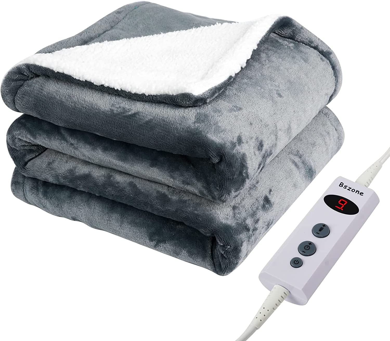 Heated Blanket Electric Throw Soft Fleece Electric Blanket, 10 Heat