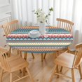 thumbnail image 3 of Bright Tribal Striped Pattern Round Fitted Tablecloth with Elastic Edge,Dining Table Cover Waterproof,Outdoor Round Tablecloth for Camping,Dining,Indoor and Outdoor, 3 of 7