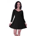 thumbnail image 4 of Moomaya Womens Full Sleeve Shift Dress w/ V neck Cotton Casual Summer Dresses - G1, 4 of 7