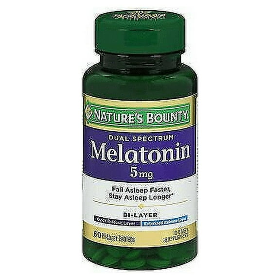 Nature's Bounty Dual Spectrum Melatonin Sleep Faster & Longer 60 ct, 2-Pack