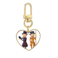 thumbnail image 1 of Britain UK London Royal Soldiers Gold Heart Keychain Metal Keyring Holder, 1 of 3