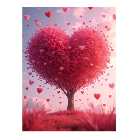 Diamond Art Kit for Adults, Heart Tree Blossoms Love Sky Diamond Painting for Adults Beginners, 5D DIY Diamond Art Painting Kits, Colorful Diamond Painting Craft for Home Decor 12x16