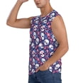 thumbnail image 3 of Lsque Skull cartoon flower Print Men's Cotton Blend Sleeveless Muscle Shirts (S-3XL)- Moisture Wicking, Odor Protection, UPF 30+,XX-Large, 3 of 8