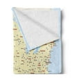 thumbnail image 2 of Map Soft Flannel Fleece Throw Blanket, United States Interstate Map America Cities Travel Destinations Road Route, Cozy Plush for Indoor and Outdoor Use, 70" x 90", Yellow Red Pale Blue, by Ambesonne, 2 of 5