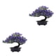 thumbnail image 1 of Advancent Plantas artificiales Bonsai Tree Faux Pine Plastic para Home Office Tabletop Garden Party Hotel Decoración Decoración Púrpura Púrpura 2piezas, 1 of 6