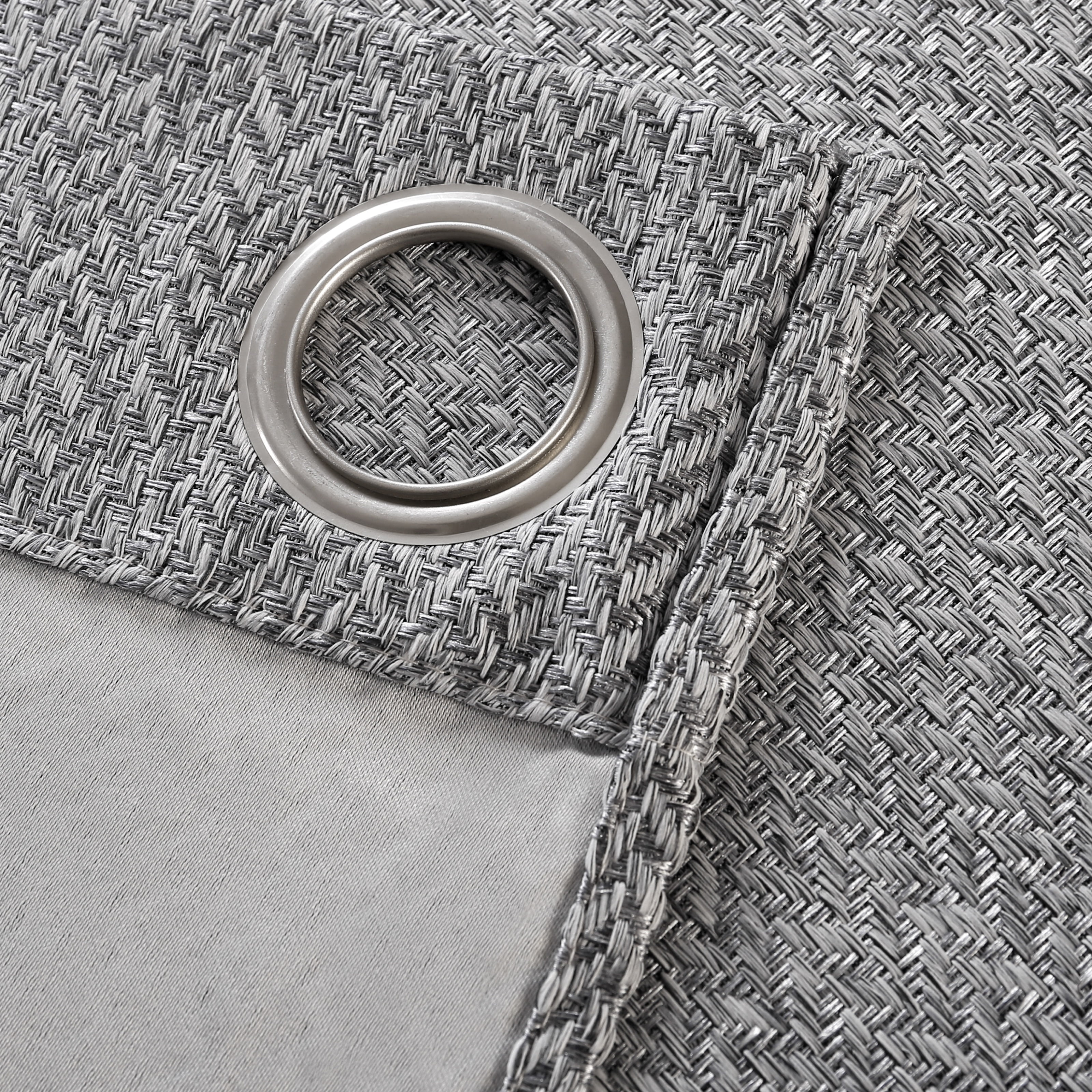 Dainty Home Boston Heavy Textured Blackout Grommet Window Curtain Panel Pair in Charcoal
