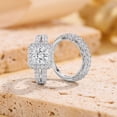 thumbnail image 4 of SFTING Wedding Rings for Women 3CT Princess Cut 5A CZ Halo Vintage Engagement Ring Set Silver 18K Plated Wedding Band Size 5, 4 of 9