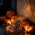 thumbnail image 6 of Light up Witches Broom Halloween Porch Decor, Glowing Witch Broom Halloween Party Supplies, Vintage Halloween Nightmare Before Christmas Decor, 6 of 6