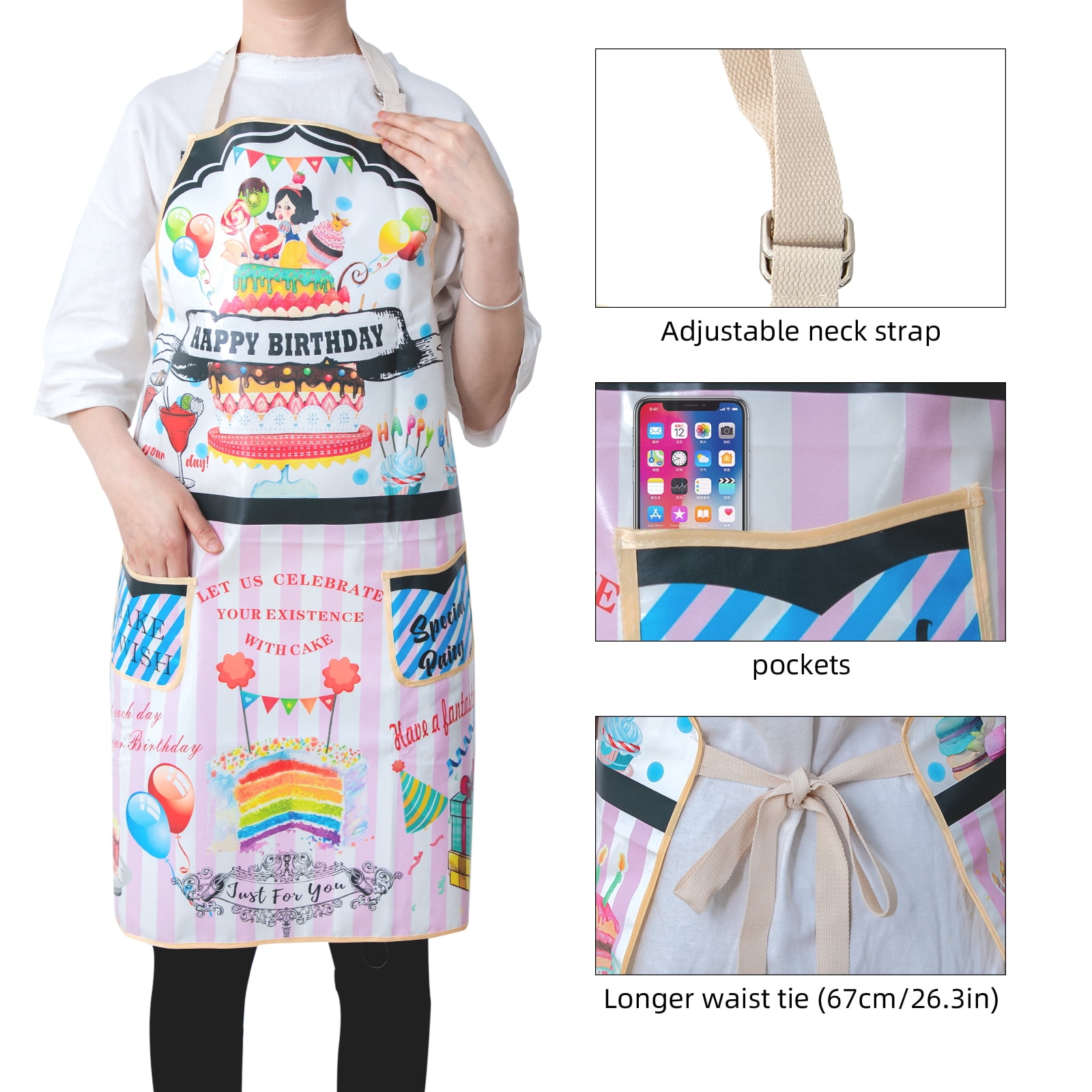 RAY STAR Funny Apron with Pocket 28x32.3in Waterproof Apron for Men Women Kitchen Garden Decor