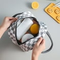 thumbnail image 4 of Ludlz Bento Bag Waterproof Large Capacity Heat Preservation Plaid Pattern Lunch Box Storage Bag Pouch Home Supplies, 4 of 8
