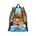 thumbnail image 3 of Daiia Animals on Noah's Ark Floating Vintage Canvas Backpack for Men and Women ,Hiking Backpack,Travel Laptop Bag for School,Large Capacity Backpack, 3 of 8
