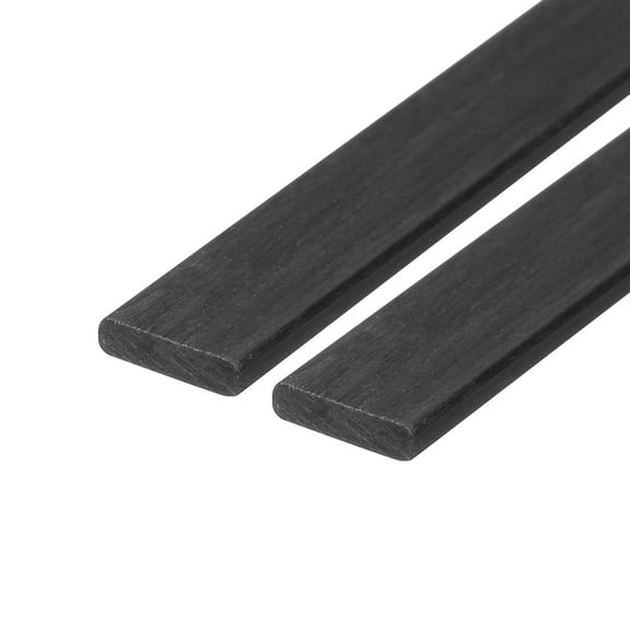 Uxcell 2 Pcs Carbon Fiber Strip 0.08'' x 0.3'' x 19.7'' Pultruded Flat Carbon Fiber Bars for Kites RC Airplane