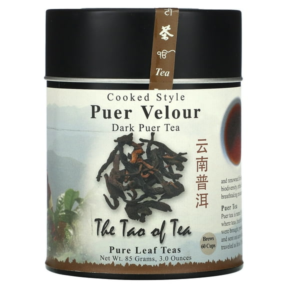 The Tao of Tea Cooked Style Puer Velour, Dark Puer Tea, 3 oz (85 g)