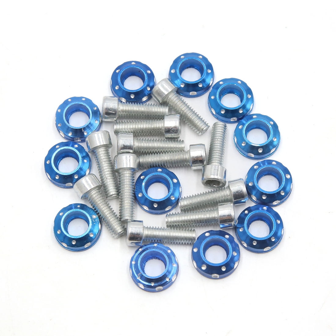 12 Pcs 6mm Thread Dia Dotted Design Motorcycle License Plate Bolts