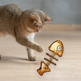 thumbnail image 3 of Juguete masticable de gato de peluche suave | Forma de pez interactiva | Tejido texturizado duradero para morder y arañar | Juego seguro para mascotas | Ligero Portátil | los 16,5x6,5x5cm | Marrón |, 3 of 5