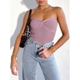 thumbnail image 5 of ANRABESS Tube Top for Women Summer Strapless Bandeau Knit Twist Knot Corset Crop Basic Tank Tops 2026 Vacation Beach Clothes Purple Medium, 5 of 11