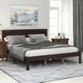 thumbnail image 4 of Dwelling Tales Bedroom Queen Bed Frame with Headboard, Solid Wood Bed Frame with Slat Support, Under Bed Storage, 15” Mattress Foundation Bedroom Furniture, No Box Spring Needed, Espresso, 4 of 11