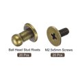 thumbnail image 3 of Unique Bargains 4mm Ball Head Stud Rivets Screw Back, 20Pack Round Head Button Nipple Rivet, Bronze Tone, 3 of 7