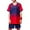 Red., variant on Agkizg 2PC Short Sleeve Training Set Round Neck Top Elastic Waist Shorts Quickly Dry Breathable (Girl's or Girl's Plus),2-Piece Set
