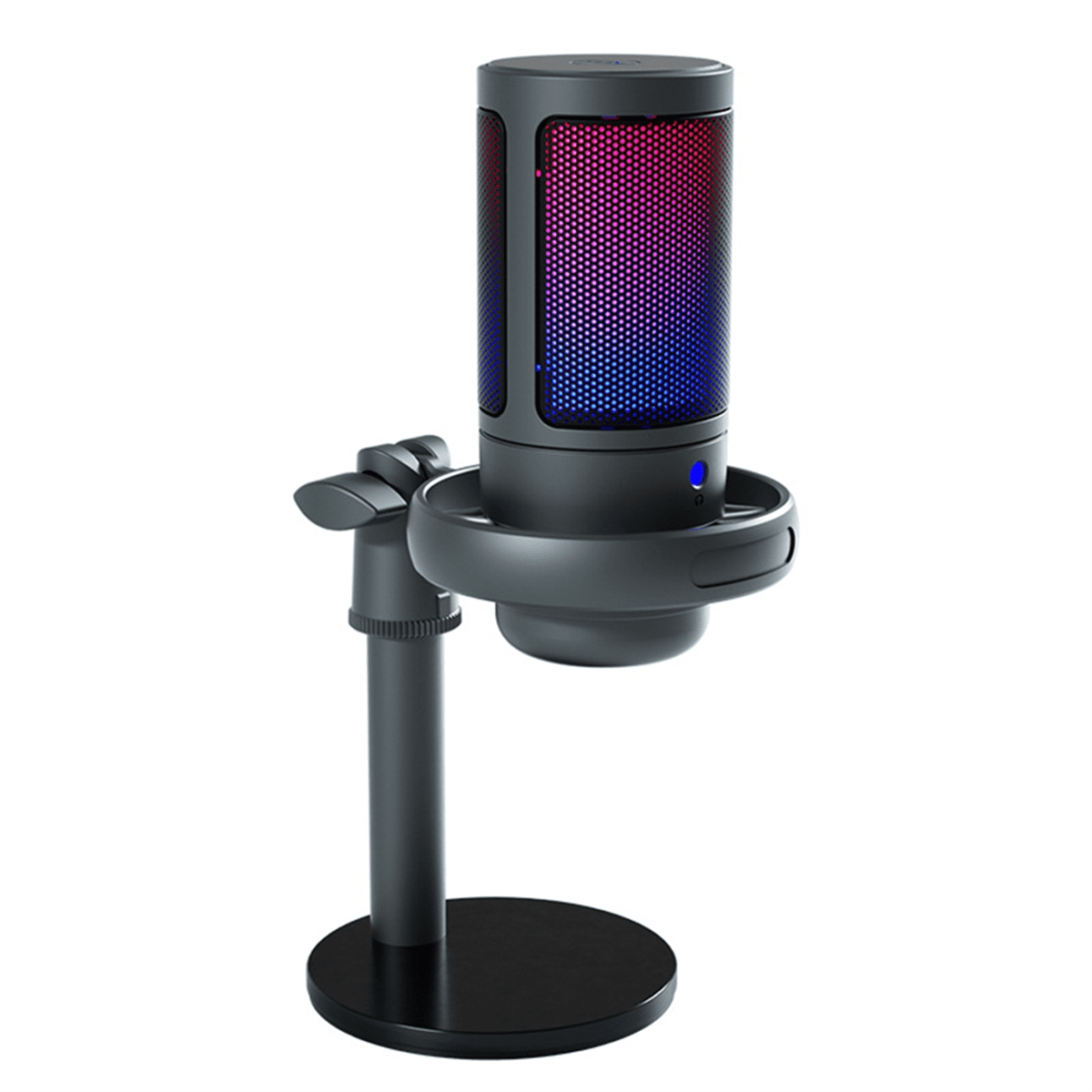 USB Condenser Metal Microphone Professional Recording Streaming with RGB Light Desktop Podcast Microphone