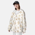 thumbnail image 3 of Balery gold Snowflake print Sudadera ligera de manga larga con capucha y protección solar UPF 50+ para hombre y mujer, ideal para pesca y running-X-Large, 3 of 7