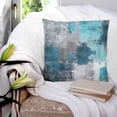 thumbnail image 7 of Teal Grey 26x26 Pillow Covers Set of 2, Abstract Art Oil Painting Modern Geometric Throw Pillow Covers Decorative Couch Cushion Case, Microfiber Square Pillowcases for Bedroom Car Living Room, 7 of 7