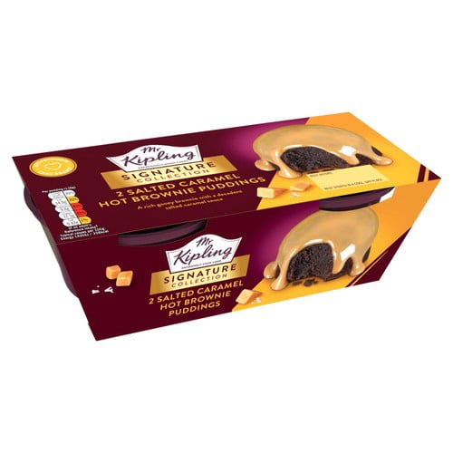 Mr Kipling Signature Salted Caramel 2 Brownie Puddings, British Import (Pack of 3)