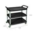 thumbnail image 3 of Luxor 3-Shelf Serving Cart Black SC13-B, 3 of 4