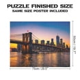 thumbnail image 2 of 1000 Piece Jigsaw for Adults Moonlight Over City Skyline at Sunset Featuring Bridge and One World Trade Center Challenging Artwork for Home Decor and Relaxation 29.5x19.7 Inch, 2 of 6