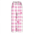 thumbnail image 4 of Frostluinai Flannel Pajama Pants for Women Flush Plaid PJ Pants Elastic Waist Fleece Pj Lounge Trousers for Fall Winter with Pocket, 4 of 4