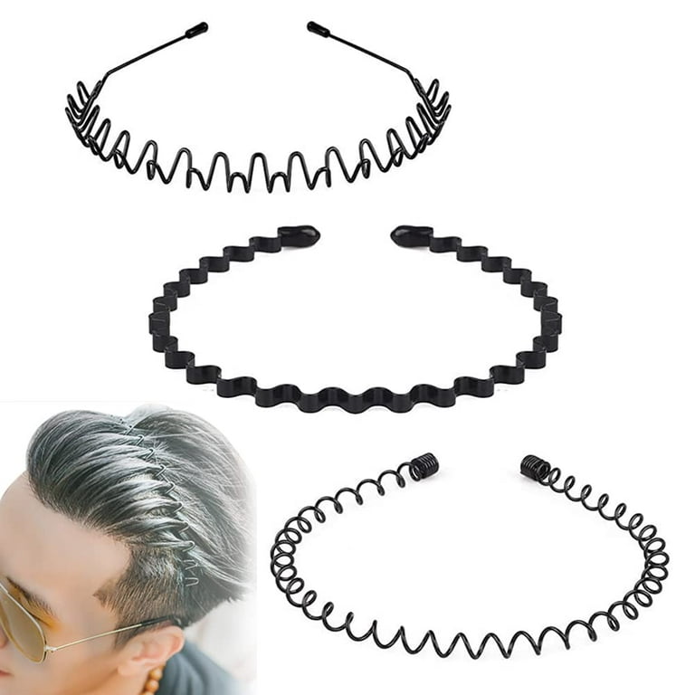 Metal Hair Headband Wave Style Hoop Band Comb Sports Hairband for