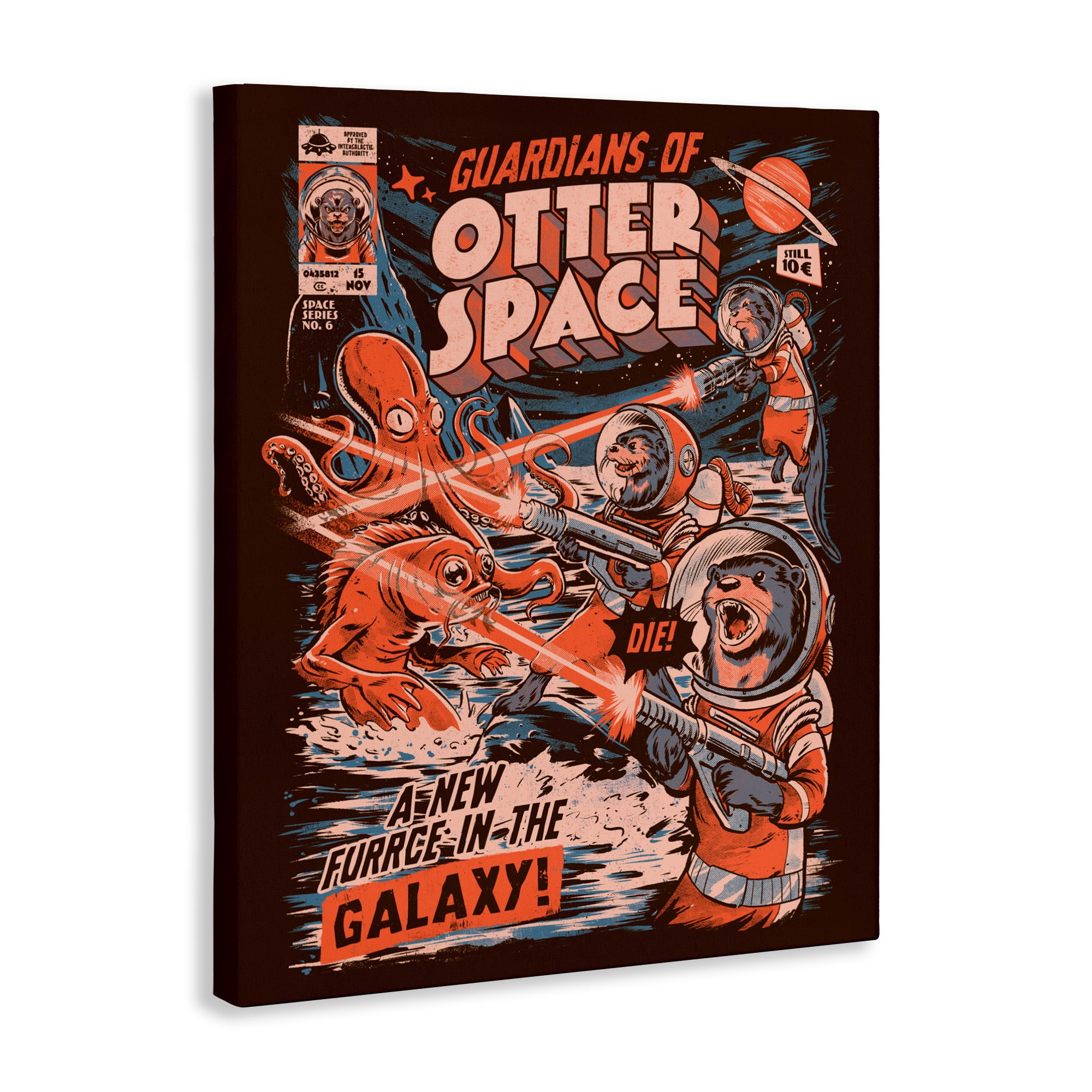 Stupell Industries Guardians Of Otter Space Retro Canvas Wall Art, design by EduEly Designs