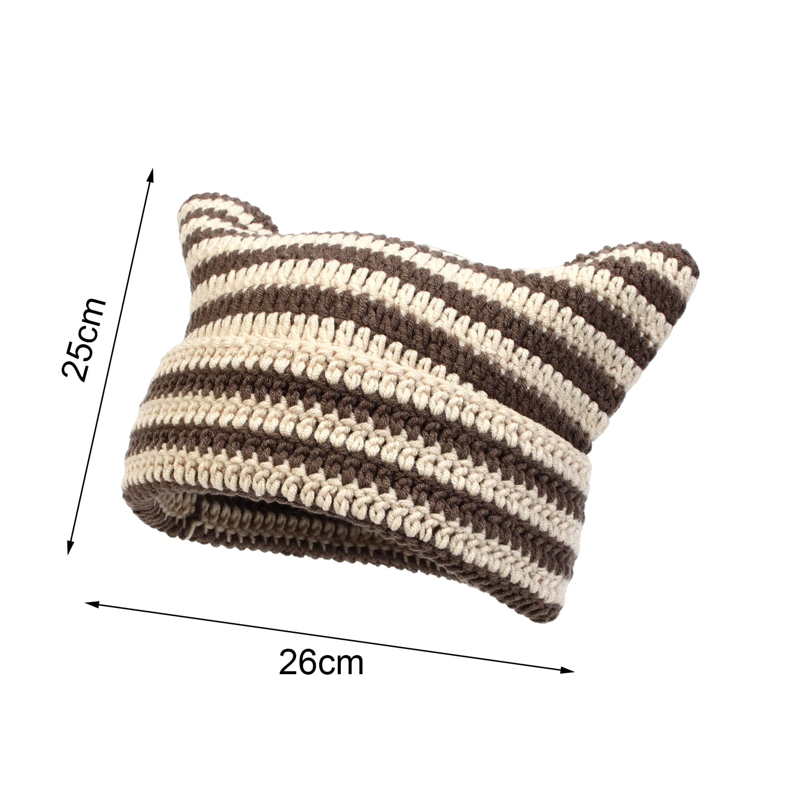UDIYO Crochet Hats for Women Handmade Knit Cat Ear Beanie Hat
