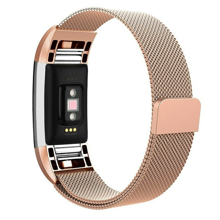 Vancle Fitbit Charge 2 Bands Band Replacement Accessories Small Large Stainless Steel Magnet Clasp Rose Gold, Large - Walmart.com