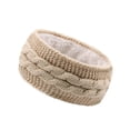 thumbnail image 2 of TMOYZQ Headbands for Women Winter Ear Warmers Head Bands Cable Knitted Beanie Thick Fleece Lined Cold Weather Warm Ear Muffs on Clearance, 2 of 4