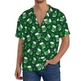 thumbnail image 1 of Balery Happy St. Patrick's Day Camisa Casual de Manga Corta con Botones para Hombre, Texturizada, Estilo Cubano, para Playa, Verano-4X-Large, 1 of 5
