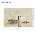 thumbnail image 3 of Toilet Rug Rectangle Bathroom Rugs Non-Slip Soft Plush Machine Washable Contour Bath Mat Elegant Goose with Goslings Swimming 24x16, 3 of 9